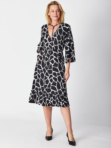 Pebble Wrap Dress - Black