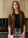 Retro Cord Blazer - Walnut