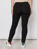 Faux Leather Front Pants - Black