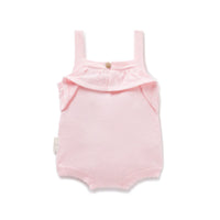 Aster & Oak Pink Knit Romper for Baby Girls