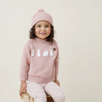 Rose Knit Beanie - Rose