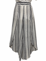 Wrap Over Stripe Linen Pant