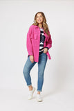 Zoe Cord Shacket - Pink