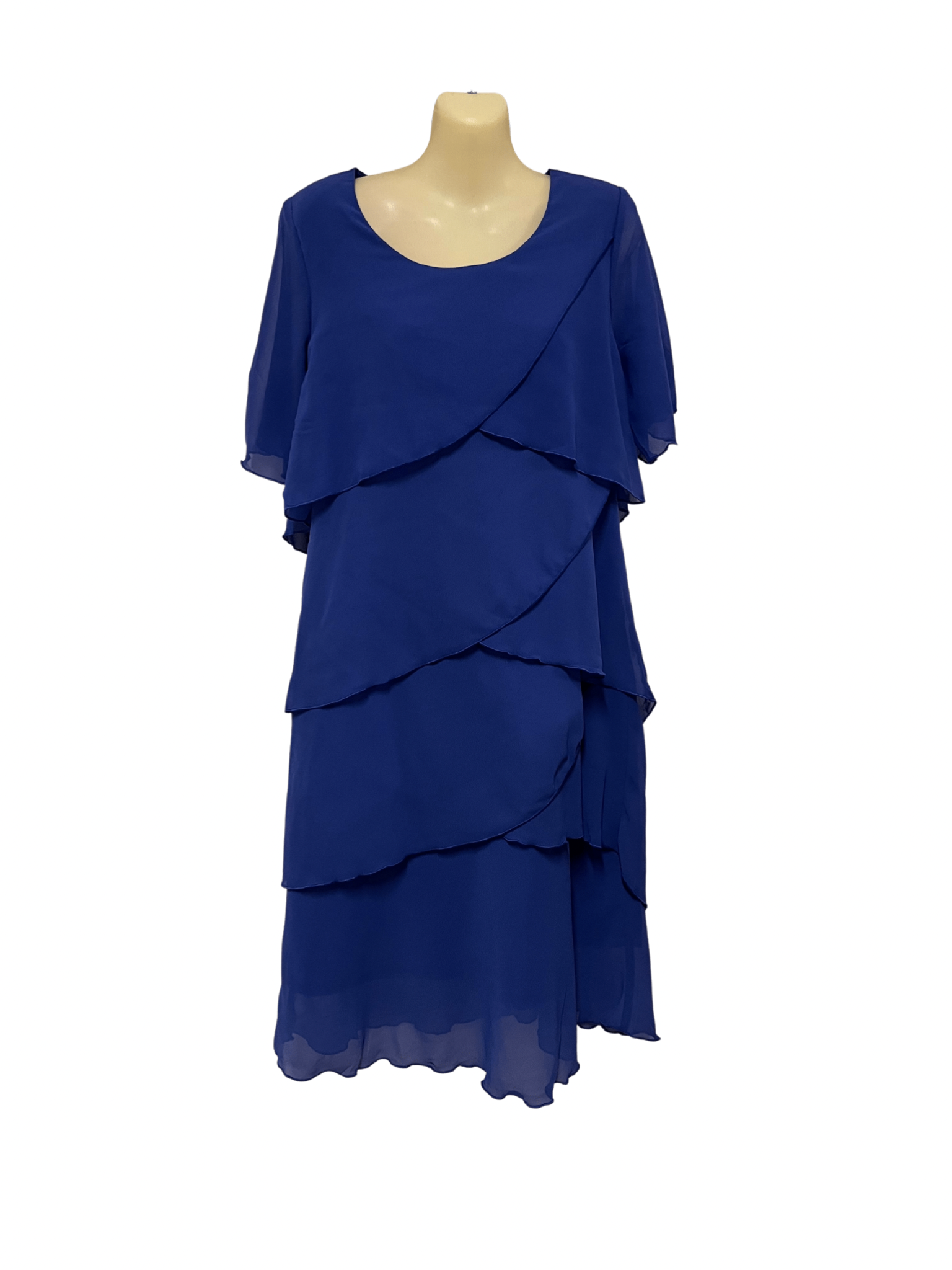 Layered Tiered Dress - Royal Blue – 2 Fat Ladies