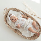 Aster & Oak Primrose Headband - White Floral Baby Accessory