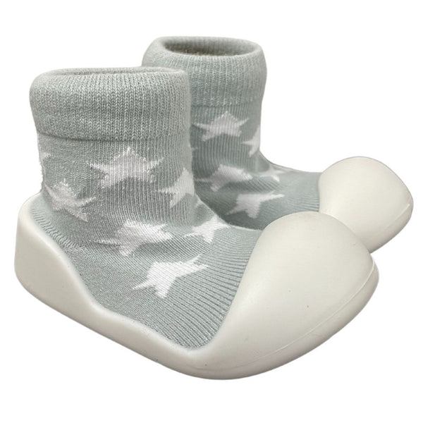 Rubber Soled Socks - Grey Star