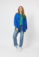 Zoe Cord Shacket - Cobalt