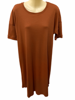 Cotton Basic Dress - Rust