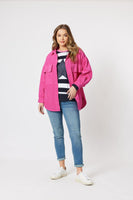 Zoe Cord Shacket - Pink